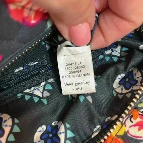 VERA BRADLEY CARSON MINI SHOULDER BAG PRETTY POSIES GREY REMOVABLE STRAP - Picture 7 of 8